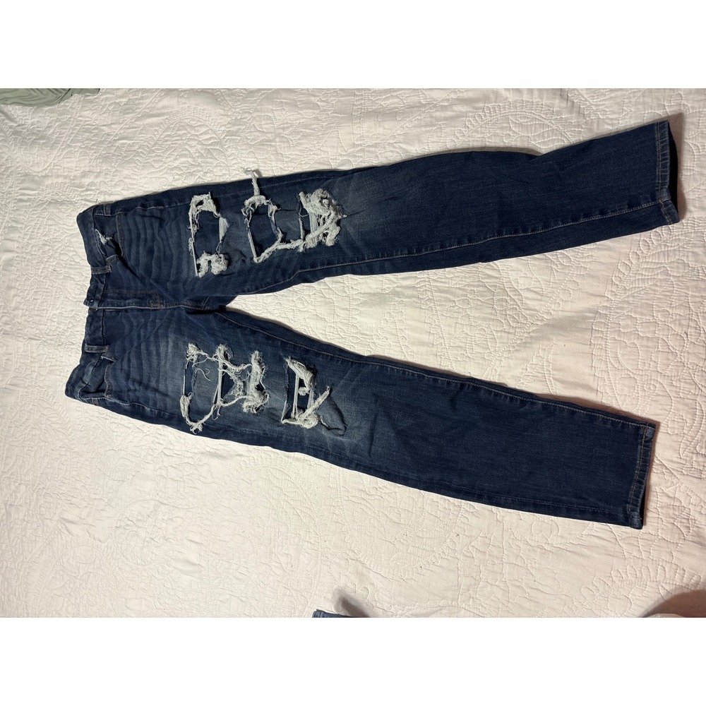 American Eagle  Womens Jeans Size 10 Regular Distressed Ripped Blue Denim